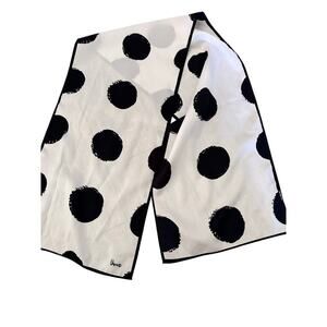 Vera Neuman Women's Black White Polka Dots Rectangle Scarf